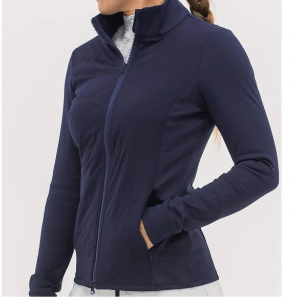 Foray Golf Front Zip insulated hybrid Light Jacket quilted vest Navy blue  Small - Picture 1 of 14